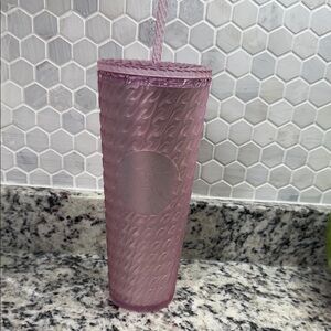 Starbucks Pink Textured Tumbler with Straw